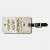 Travellers gebed op de Hebreeuwse gouden tekst Bagagelabel (Voorkant horizontaal)