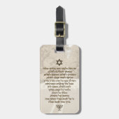 Travellers gebed op de Hebreeuwse gouden tekst Bagagelabel (Voorkant verticaal)