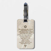 Travellers gebed op de Hebreeuwse gouden tekst Bagagelabel (Achterkant verticaal)