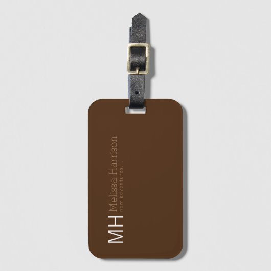 Traveller's gepersonaliseerde bruine kleur bagagelabel (Voorkant (verticaal))