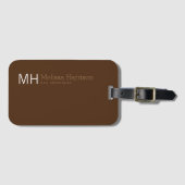 Traveller's gepersonaliseerde bruine kleur bagagelabel (Voorkant (horizontaal))