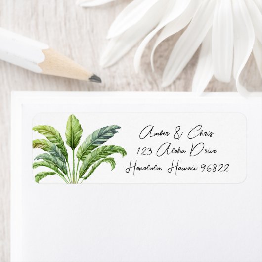 Travellers Palm Tree Tropical Green Boho Etiket (Insitu)