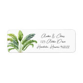 Travellers Palm Tree Tropical Green Boho Etiket (Voorkant)
