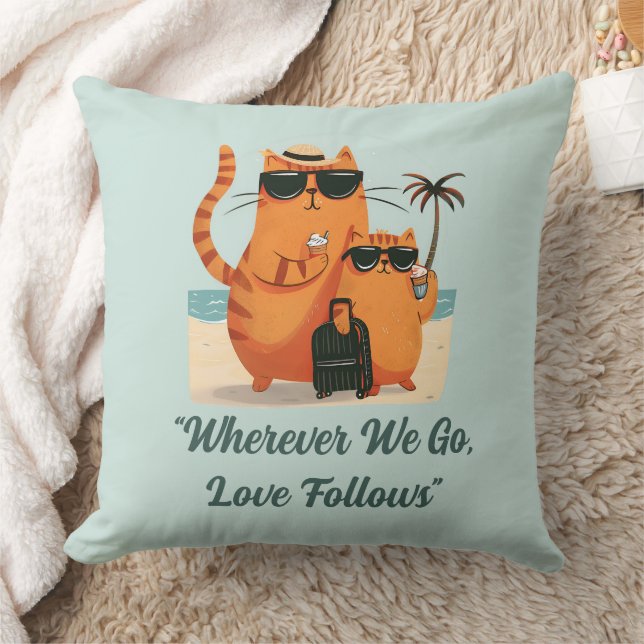 Travelling Cat Love Moment Kussen (Deken)