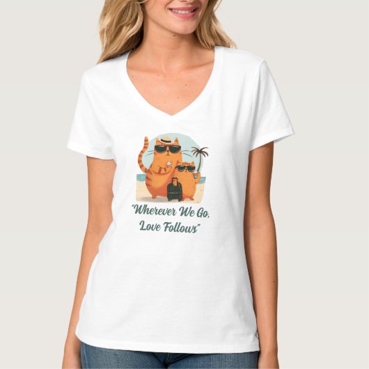 Travelling Cat Love Moment T-shirt (Voorkant)
