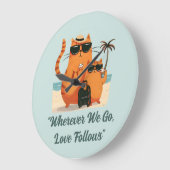 Travelling Cat Love Moment Wall Clock Grote Klok (Hoek)