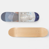 Travelposter voor logo over Indiase wereldpictogra Persoonlijk Skateboard (Horizontaal)