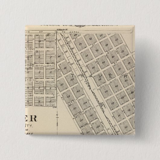 Traver, Tulare County Vierkante Button 5,1 Cm (Voorkant)