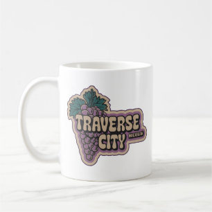 Traverse City 70s Retro Michigan  Druif Koffiemok