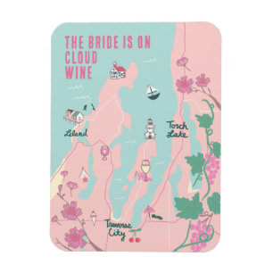 Traverse City Cloud Wijn Bachelorette Magneet