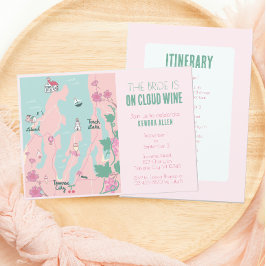 Traverse City Cloud Wijn Bachelorette Party Kaart