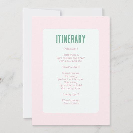 Traverse City Cloud Wijn Bachelorette Party Kaart (Achterkant)