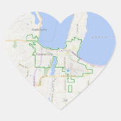 Traverse City Heart Kaart Stickers (Voorkant)