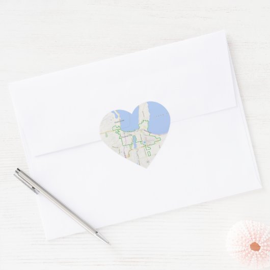 Traverse City Heart Kaart Stickers (Envelop)