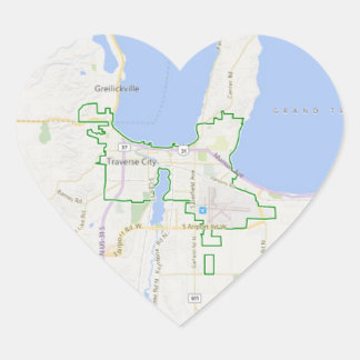 Traverse City Heart Kaart Stickers