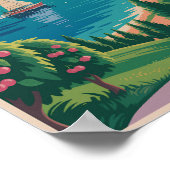 Traverse City Lake Michigan Illustratie Reizen Poster (Hoek)