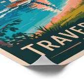 Traverse City Michigan Illustratie Reiskunst Poster (Hoek)