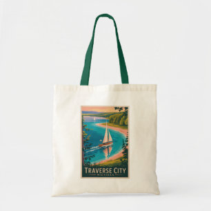Traverse City Michigan Illustratie Reiskunst Tote Bag