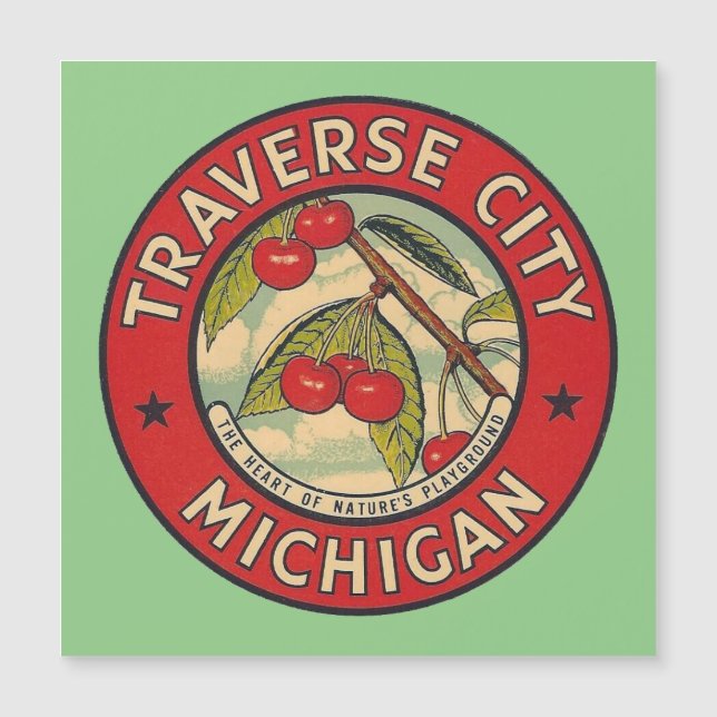 Traverse City, Michigan - Magnetische Kaart (Voorkant)