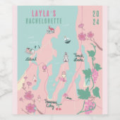 Traverse City Michigan Wijnthema Bachelorette Wijn Etiket (Enkel label)