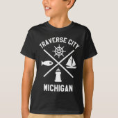 Traverse City Northern Michigan T-shirt Zeilboot (Voorkant)