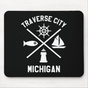 Traverse City Northern Michigan T-shirt Zeilboot Muismat