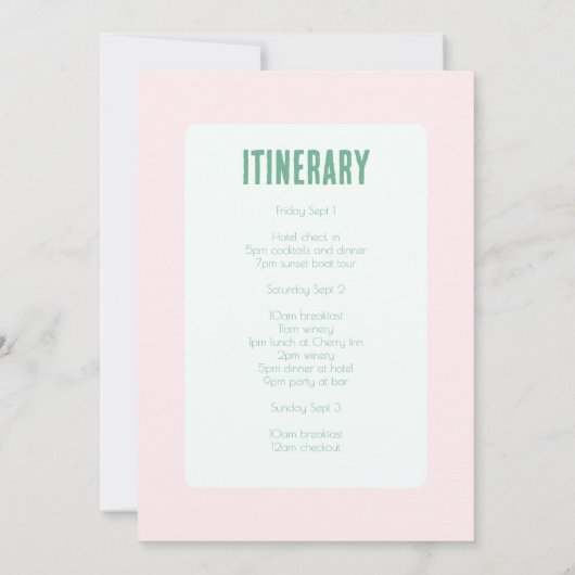 Traverse City Wijn Thema Bachelorette Party Kaart (Achterkant)