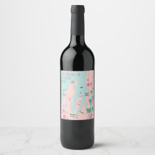 Traverse stad op Cloud Wine Bachelorette Wijn Etiket