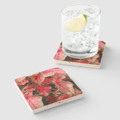 TRAVERTIJNSE STENEN ONDERZETTERS, "CALADIUM" STENEN ONDERZETTER (Zijkant)