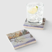 Travertine Onderzetter (Zijkant)