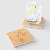 Travertine Stenen Onderzetter (Zijkant)