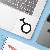 Travesti-gendersymbool Sticker (Laptop met iPhone)
