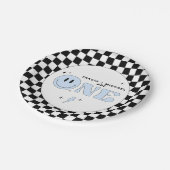 TRAVIS Blue One Happy Dude Glimlach Gezicht Verjaa Papieren Bordje (Gekanteld)