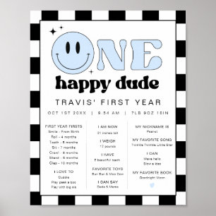 TRAVIS Happy Dude Eerste Verjaardag Milestone Poster