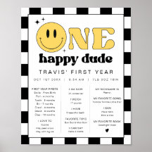 TRAVIS Happy Dude Eerste Verjaardag Milestone