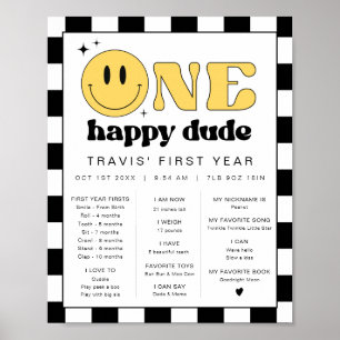 TRAVIS Happy Dude Eerste Verjaardag Milestone Poster