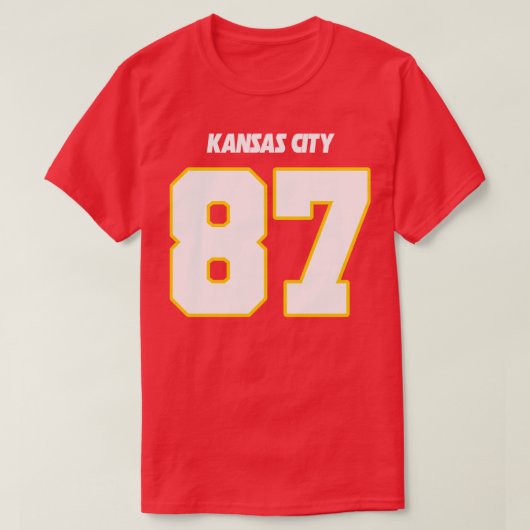 Travis Kelce Jersey FrontBack Print T-shirt (Design voorkant)