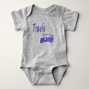 Travis Naam Met Brandweerwagen, Baby Bodysuit