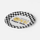 TRAVIS One Happy Dude Smile Gezicht Verjaardag Papieren Bordje (Gekanteld)