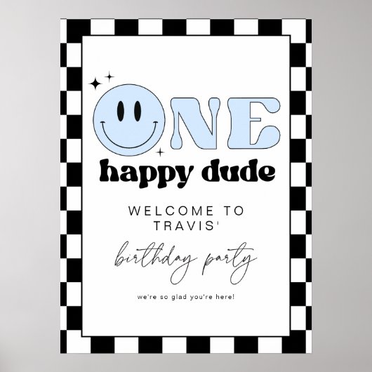 TRAVIS One Happy Dude Smile Gezicht Verjaardag Wel Poster (Voorkant)