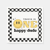 TRAVIS One Happy Dude Smile Gezicht Verjaardag Wel Servet (Voorkant)