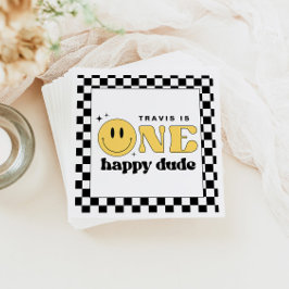 TRAVIS One Happy Dude Smile Gezicht Verjaardag Wel Servet