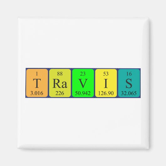 Travis periodiek table name magnet (Voorkant)