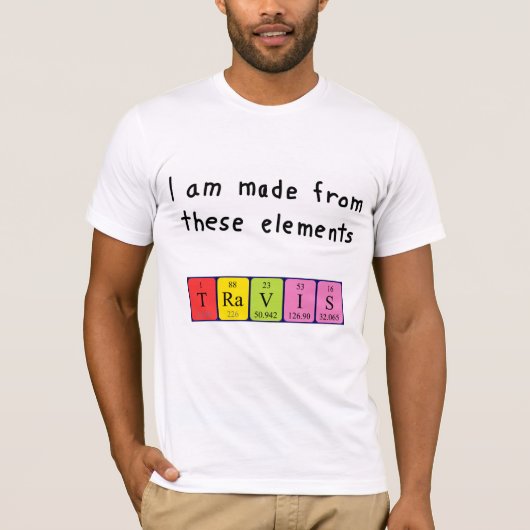 Travis periodiek table name shirt (Voorkant)