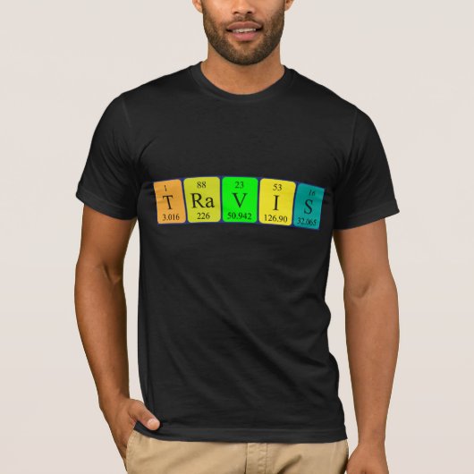 Travis periodiek table name shirt (Voorkant)