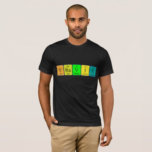 Travis periodiek table name shirt (Voorkant volledig)