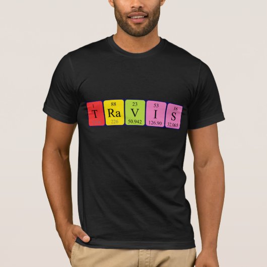 Travis periodiek table name shirt (Voorkant)