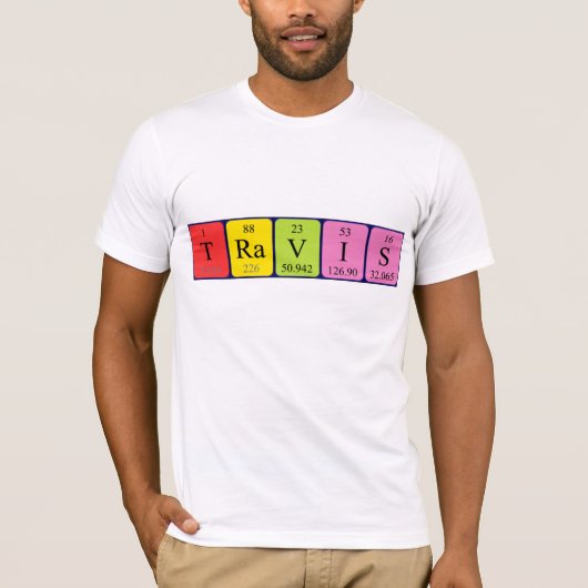Travis periodiek table name shirt (Voorkant)