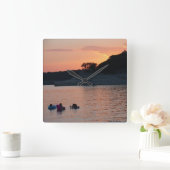 Travis Sunset Clock Vierkante Klok (Huis)