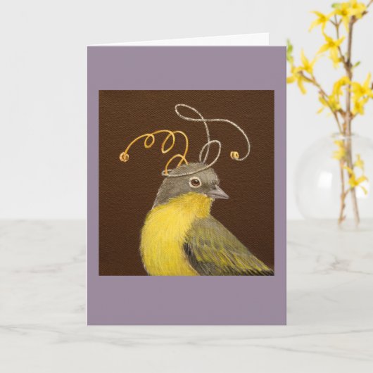 Travis the Nashville warbler card Kaart (Gele Bloem)